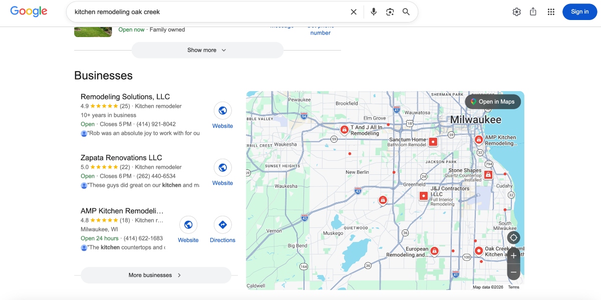 Client website ranking near the top of Google search engine