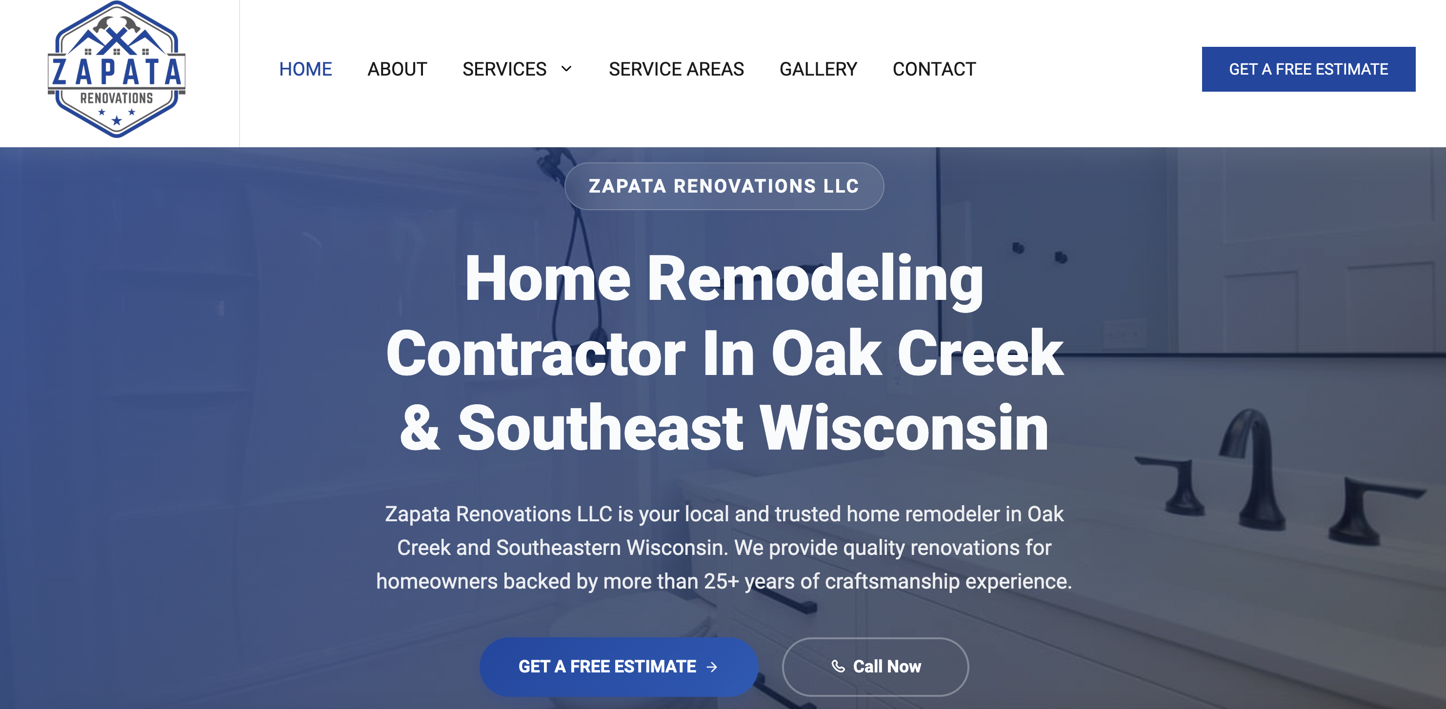 Zapata Renovations website